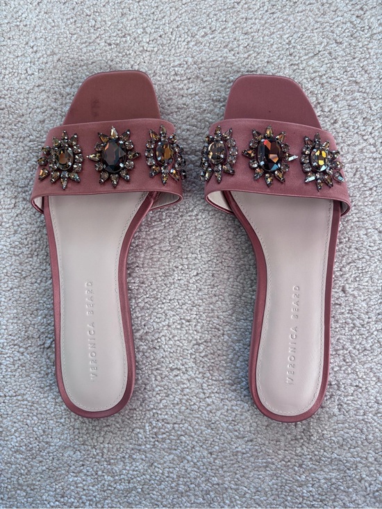 Veronica Beard Shoes - Veronica Beard Rose-Mauve Jeweled Slide Mules